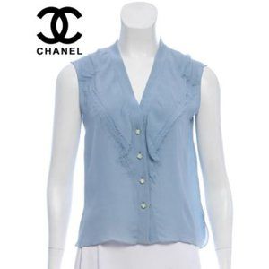 Chanel Silk Button-Up Top - US10 (L)